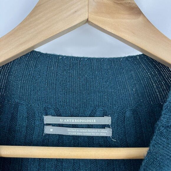 by Anthropologie Sweater Size Medium Womens Hunter Green Welford Tunic Knit Mock - Picture 3 of 8